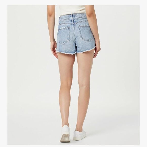The Drop Women's Arin Distressed Denim Short New - Picture 2 of 5
